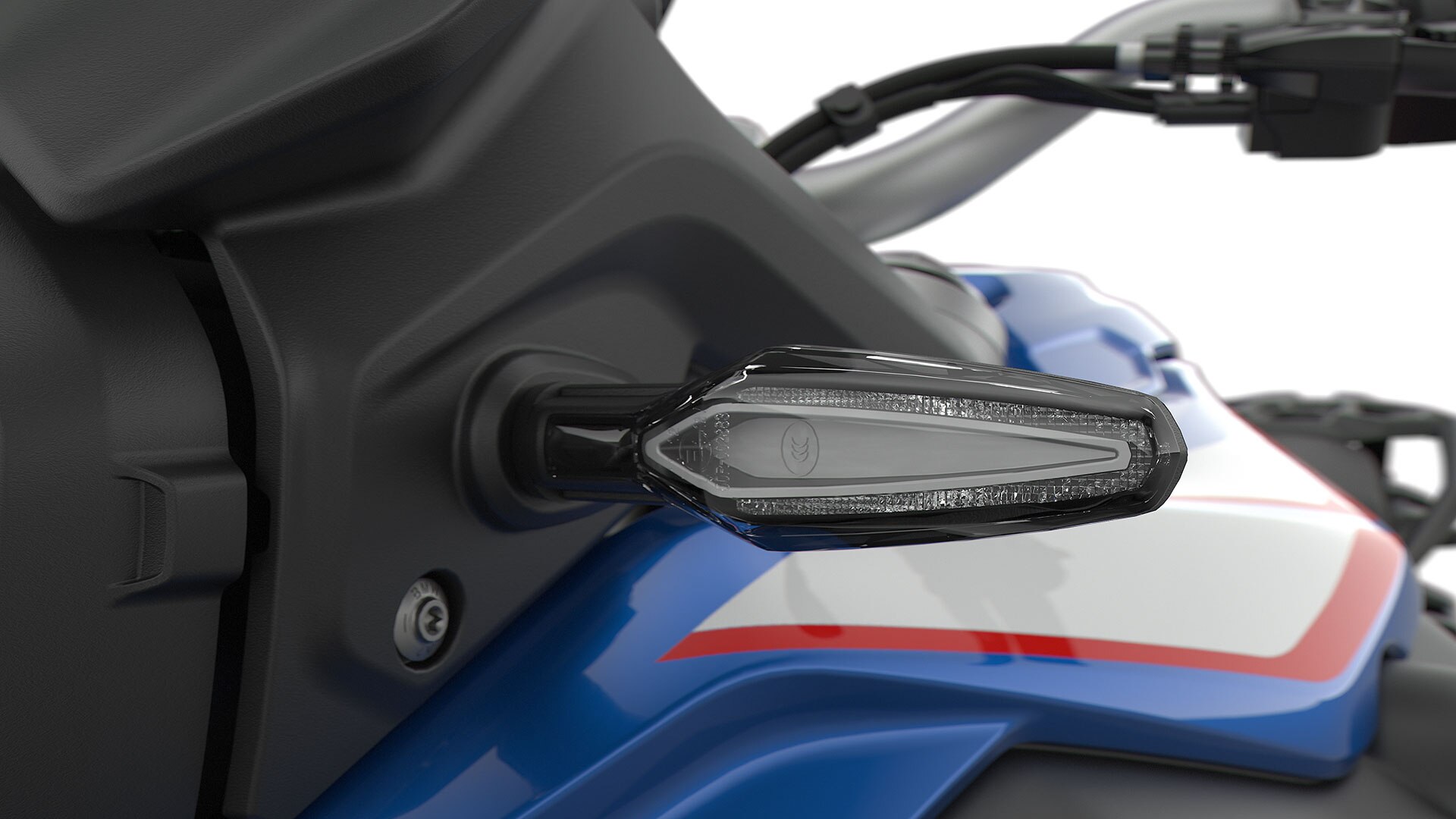 Βλέπουμε τα φλας LED της F 850 GS.