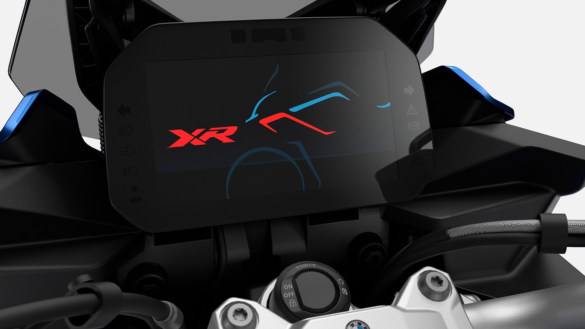 Βλέπουμε την έγχρωμη οθόνη TFT της F 900 XR.