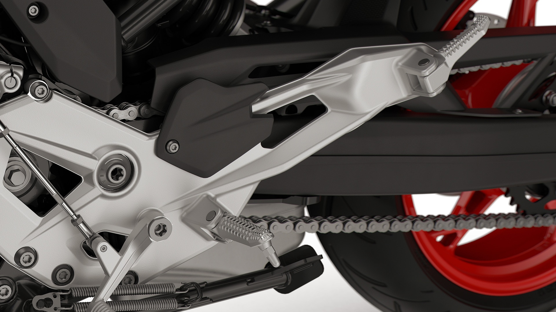 Φρεζαρισμένα μαρσπιέ και πεντάλ της F 900 R της BMW Motorrad