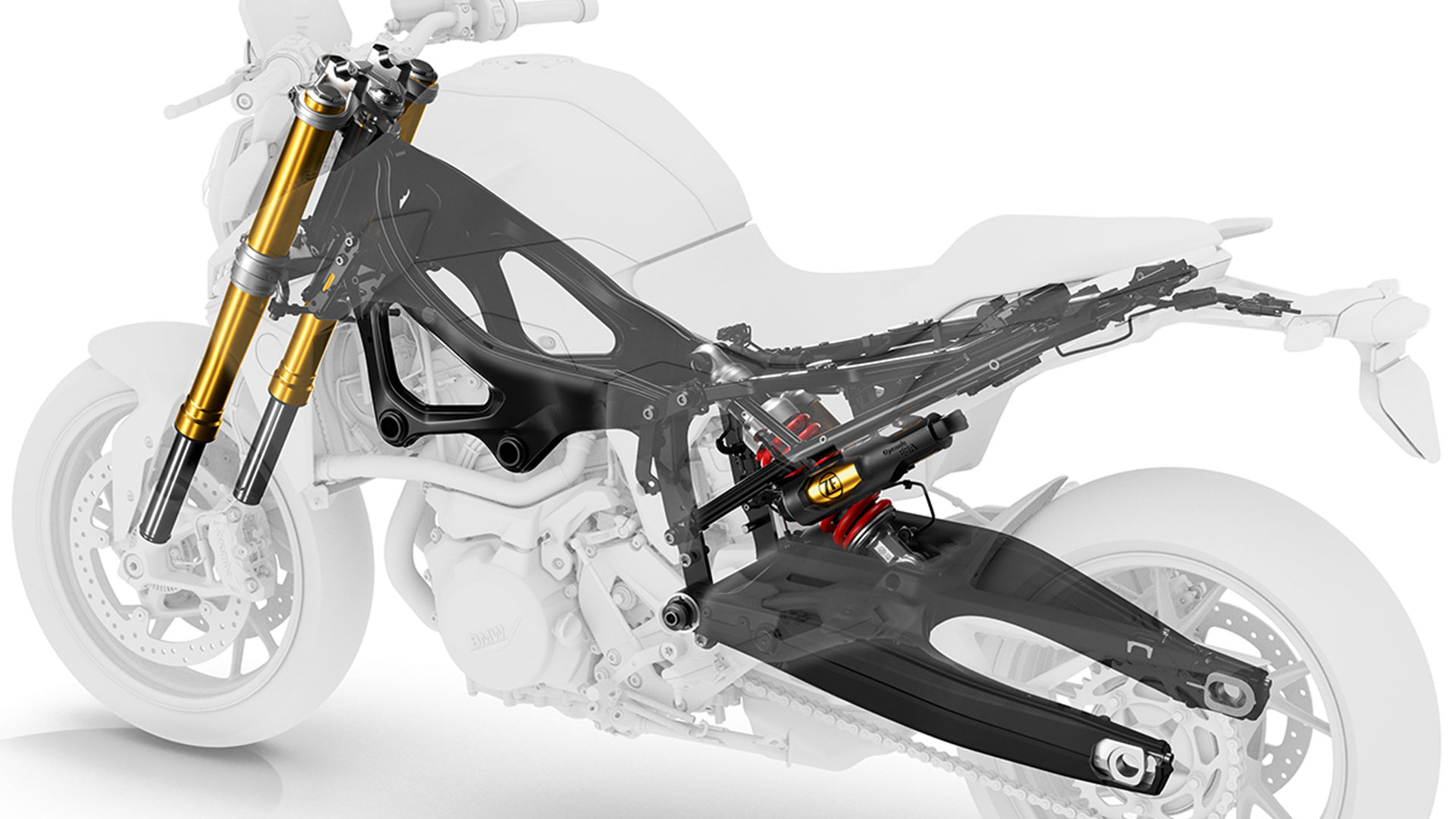 Βλέπουμε το πλαίσιο της F 900 R.