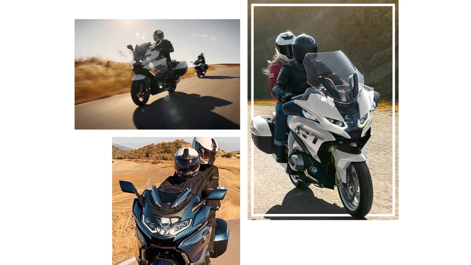 Λήψεις της BMW Motorrad Tourer σε κίνηση.